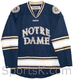 Notre Dame Fighting Irish Reebok Premier Hockey Jersey (Navy) : Sports Fan Jerseys : Sports & Outdoors