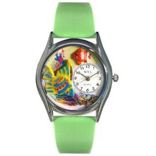 Whimsical Watches Women's S0140008 Tropical Fish Green Leather Watch: Watches