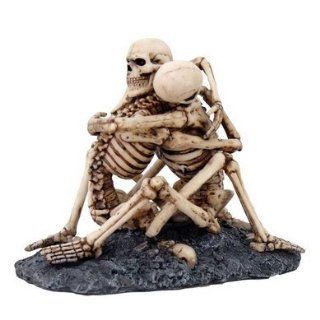 Love Never Dies Hugging Couple Skeleton Statue, 7.25 inches H   Skull
