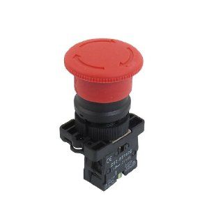 22mm NC N/C Red Mushroom Emergency Stop Push Button Switch 600V 10A ZB2 ES542: Home Improvement
