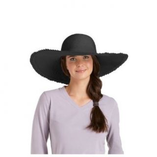 Coolibar UPF 50+ Women's Ruffle Edge Sun Hat (Black   One Size) at  Womens Clothing store: