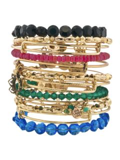 Set Of 12 Queens Crown & Multicolor Bead Bangles by Alex & Ani