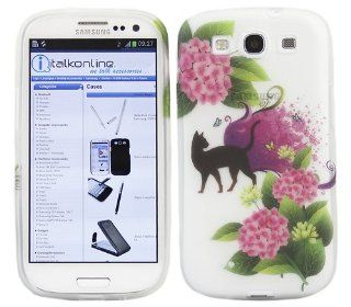 iTALKonline ProGel BLACK CAT PINK GREEN FLOWER Super Hydro Gel TPU Protective Armour/Case/Skin/Cover/Shell for Samsung i9300 Galaxy S3 III: Cell Phones & Accessories