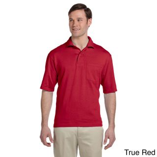Jerzees Jerzees Mens Clean finished Pocket Polo Sport Jersey Red Size XXL