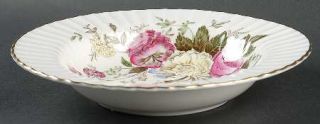 Paragon Dubarry (Fluted, Flowers On Side) Rim Soup Bowl, Fine China Dinnerware  