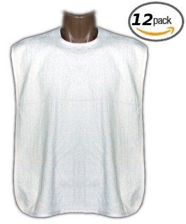 12 Terry Adult Bib   White   Dining Clothing Protectors