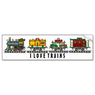 "Train Caboose Car, Train Car Carrier Auto Car, .. Bumper Stickers