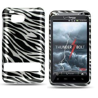 Crystal Black Zebra Design Snap On Protector Hard Cover Case for HTC 6400 ThunderBolt Incredible HD (VERIZON) Cell Phones & Accessories