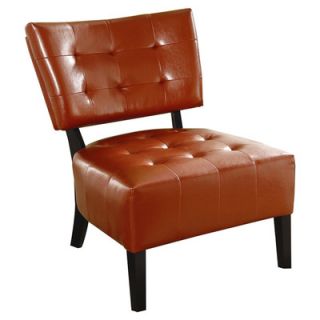 Hokku Designs Madrid Leatherette Slipper Chair IDF AC6022 BK Color Mahogany Red