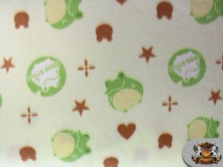 Fleece Printed FROG STYLE SAGE Fabric / 58/ sold by the yard FHR 057