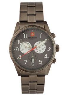 Swiss Military Calibre 06 5R4 15 009  Watches,Mens Red Star Chronograph Grey Dial Grey Stainless Steel, Casual Swiss Military Calibre Quartz Watches