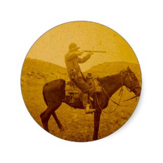 Vintage Cowboy Hunting on Horseback Stickers