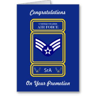 USAF Senior Airman Promotion Card Greeting Cards
