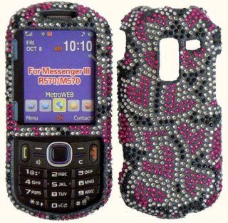 Nightly Hearts Full Diamond Bling Case Cover for Samsung Messager 3 III R570: Cell Phones & Accessories