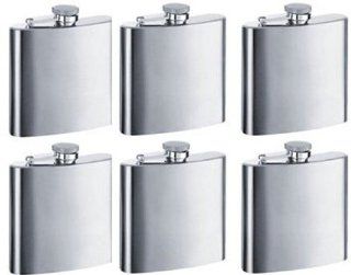 6 oz. Stainless Steel Hip Flask (Pkg. of 5): Kitchen & Dining