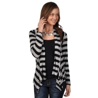 Hailey Jeans Co Hailey Jeans Co. Juniors Striped Long Sleeve Open Front Cardigan Black Size S (1 : 3)