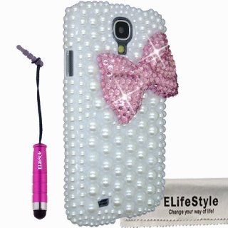 Elifestyle New 3D Bling Bowknot Bow Decorate full Pearls Rhinestone Case Cover Hard White for Samsung Galaxy S4 S IV i9500 (Colour: Black, Red,Hot Pink ,Pink, Purple, Turquoise) (Pink): Cell Phones & Accessories