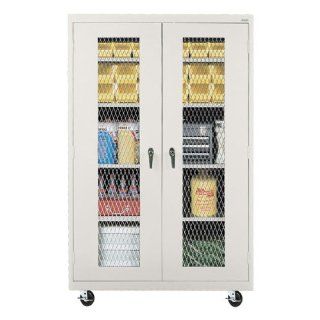 Sandusky Lee Clear View Mobile Storage Cabinet   Expanded Metal Front (46" W x 18" D) 
