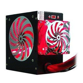 580 Watt 20+4 pin Dual Fan ATX Power Supply with SATA & Red LEDs (Black): Computers & Accessories