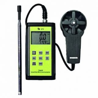 TPI 575C1 Digital Anemometer with Vane Probe and Hot Wire Probe, 0.4 to 25 m/s Velocity,  20 to +80 C Temperature: Science Lab Anemometers: Industrial & Scientific