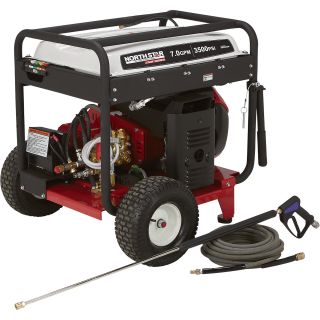 NorthStar Super High Flow Gas Cold Water Pressure Washer — 7.0 GPM, 3500 PSI, Electric Start, Belt Drive, Model# 1572092  Gas Cold Water Pressure Washers