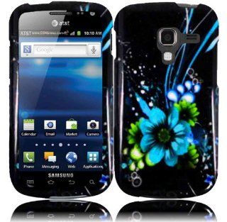 For Samsung Exhilarate i577 Hard Design Cover Case Blue Flower: Cell Phones & Accessories
