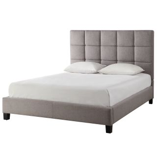 Inspire Q Inspire Q Fenton Grey Linen Column Bed Grey Size Full