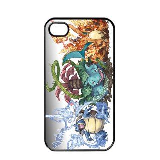 Pokemon Popular Venusaur Charizard Blastoise Apple iPhone 4 4S TPU Soft Black or White Cases (Black): Cell Phones & Accessories