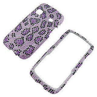 Rhinestones Protector Case for Samsung Replenish SPH M580, Purple Leopard Print Full Diamond: Cell Phones & Accessories