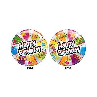 Happy Birthday Swirls Bubble Balloon 22" Qualatex Health & Personal Care