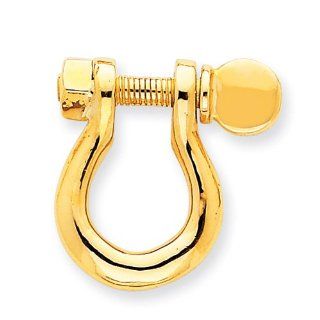 14k Yellow Gold Large Shackle Link Pendant. Metal Wt  5.9g Jewelry