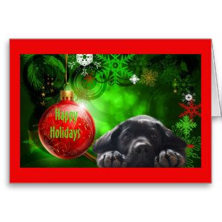 Labrador Retriever  Christmas Card Red Ball12