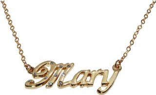 Name Necklaces Mary   Personalized Necklace Gold Plated 18K, Belcher Chain, 2mm Thick: Zacria: Jewelry