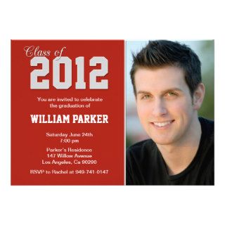 Class of 2012 Graduation Invitation Red and Silver