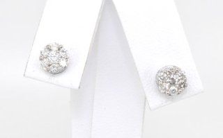 14K White Gold Diamond Stud Earrings: Jewelry