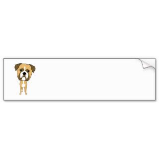 Cute Boxer Dog Cartoon Bumper Stickers
