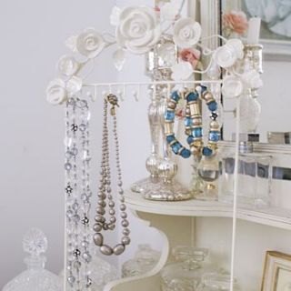 tall rose jewellery tree stand by the chic country home