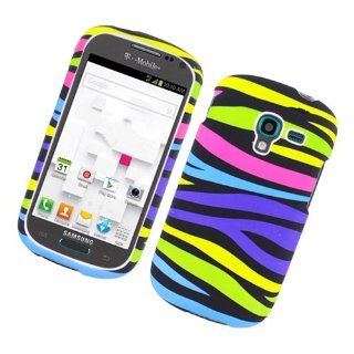 Rainbow Zebra Hard Cover Case for Samsung Galaxy Exhibit SGH T599 T Mobile Cell Phones & Accessories