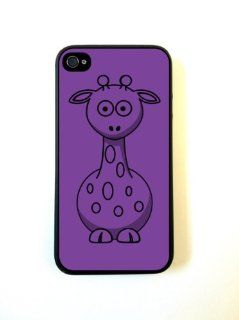 Giraffe Purple Plain Black iPhone 4 Case   For iPhone 4 4S 4G   Designer TPU Case Verizon AT&T Sprint: Cell Phones & Accessories