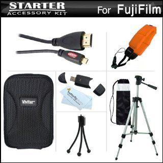 Starter Accessories Kit For The Fuji Fujifilm FinePix XP60, XP70 Waterproof Digital Camera Includes Deluxe Carrying Case + 50 Tripod With Case + Micro HDMI Cable + Floating Strap + USB 2.0 Card Reader + Mini TableTop Tripod + MicroFiber Cleaning Cloth  Ca