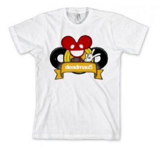 Deadmau5 Cartoon Logo Slim Fit White T Shirt  S: Clothing