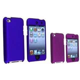 eForCity 2 packs of Snap on Rubber Coated Cases: Dark Blue, Dark Purple compatible with Apple iPod touch 4th Generation: MP3 Players & Accessories
