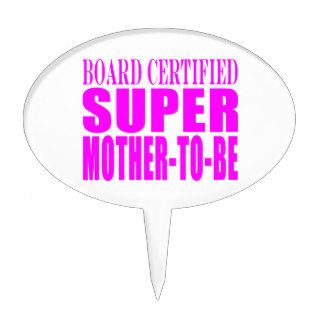 Pink Baby Showers Gifts : Super Mother to Be Oval Cake Picks