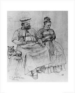 a chocolatier and his wife fine art print by knitting revolution