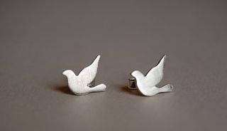 tiny dove earrings by emmajroberts jewellery