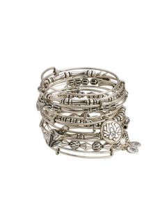 Set of 12 Lotus Peace Petal & Daylily Charm Bangle Bracelets by Alex & Ani