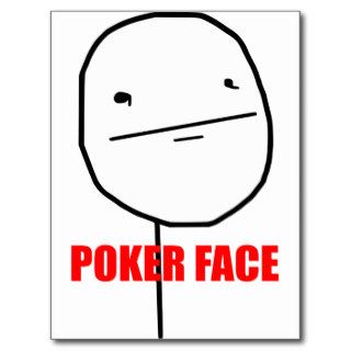 Poker face internet meme postcards
