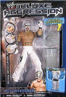 WWE Wrestling DELUXE Aggression Series 13 Action Figure Rey Mysterio White Mask [Trash Can]: Toys & Games