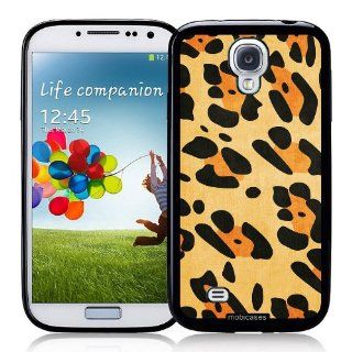 Leopard Pattern Orange   Protective Designer BLACK Case   Fits Samsung Galaxy S4 i9500 Cell Phones & Accessories