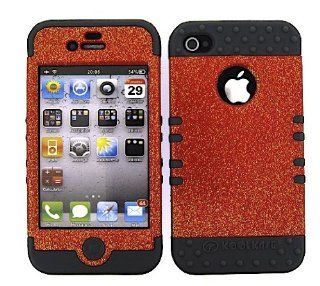 Cell Phone Skin Case Cover For Apple Iphone 4 4s Glitter Light Red    Gray Rubber Skin + Hard Case: Cell Phones & Accessories
